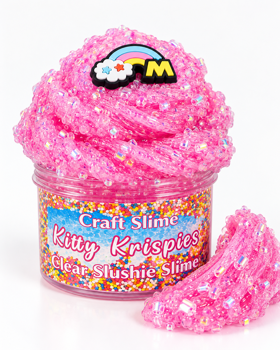 Tiny Kitty Krispies Clear Slushie Slime