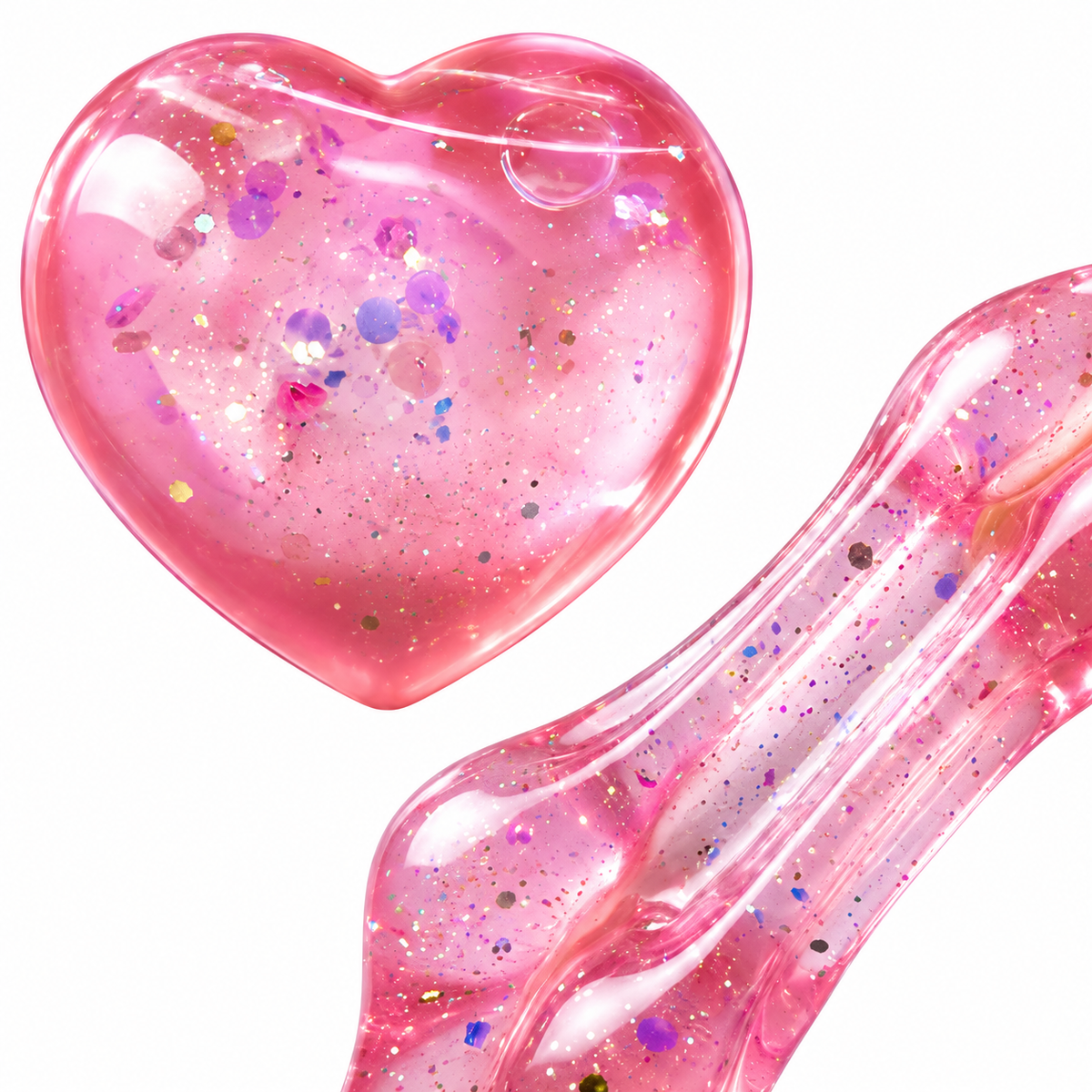 Tiny Glitter Heart Squishy  (replica)