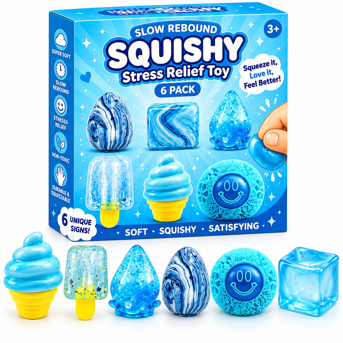 Slow Rebound Squishy Set – 6 Pack