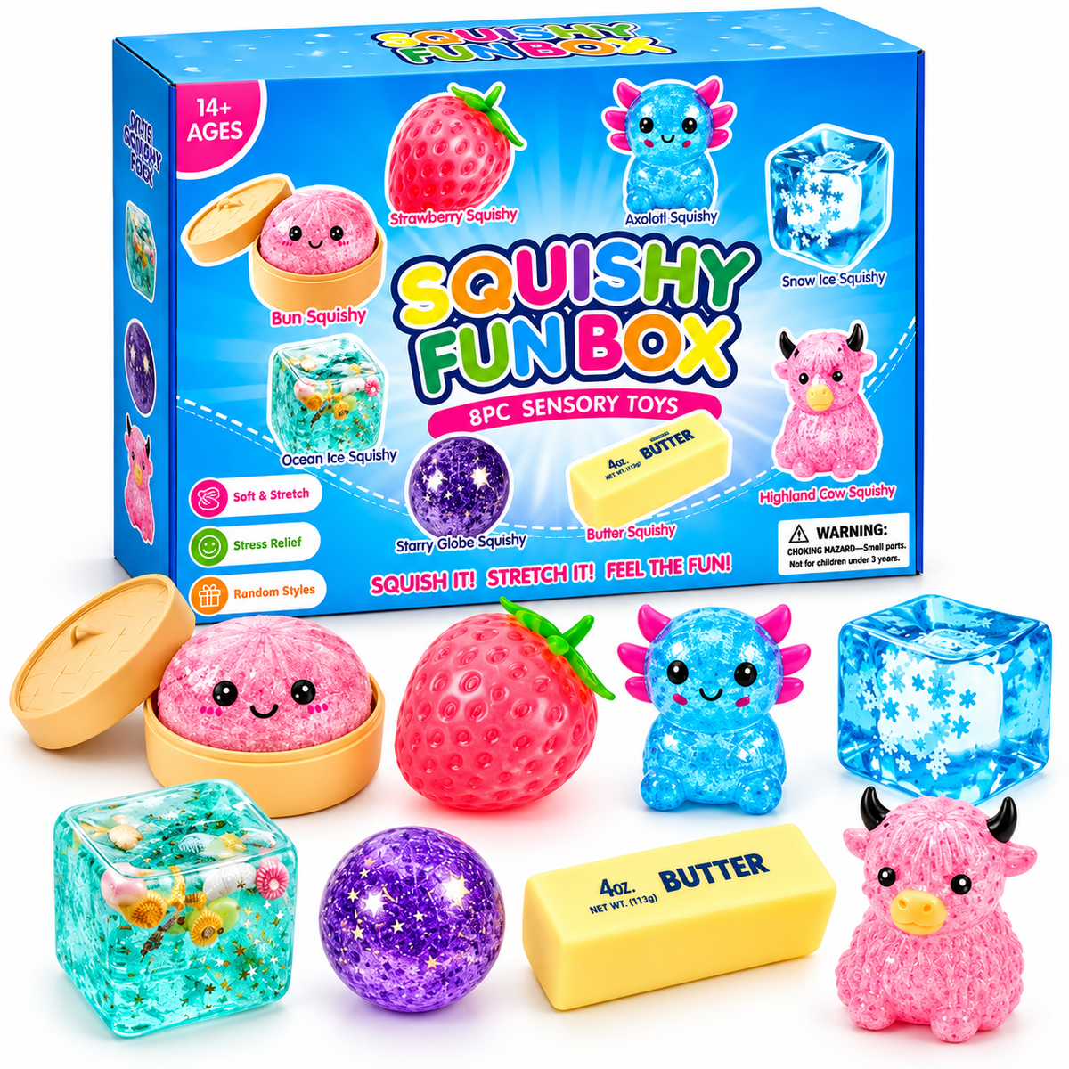 Squishy Fun Box – 8 Piece Sensory Set